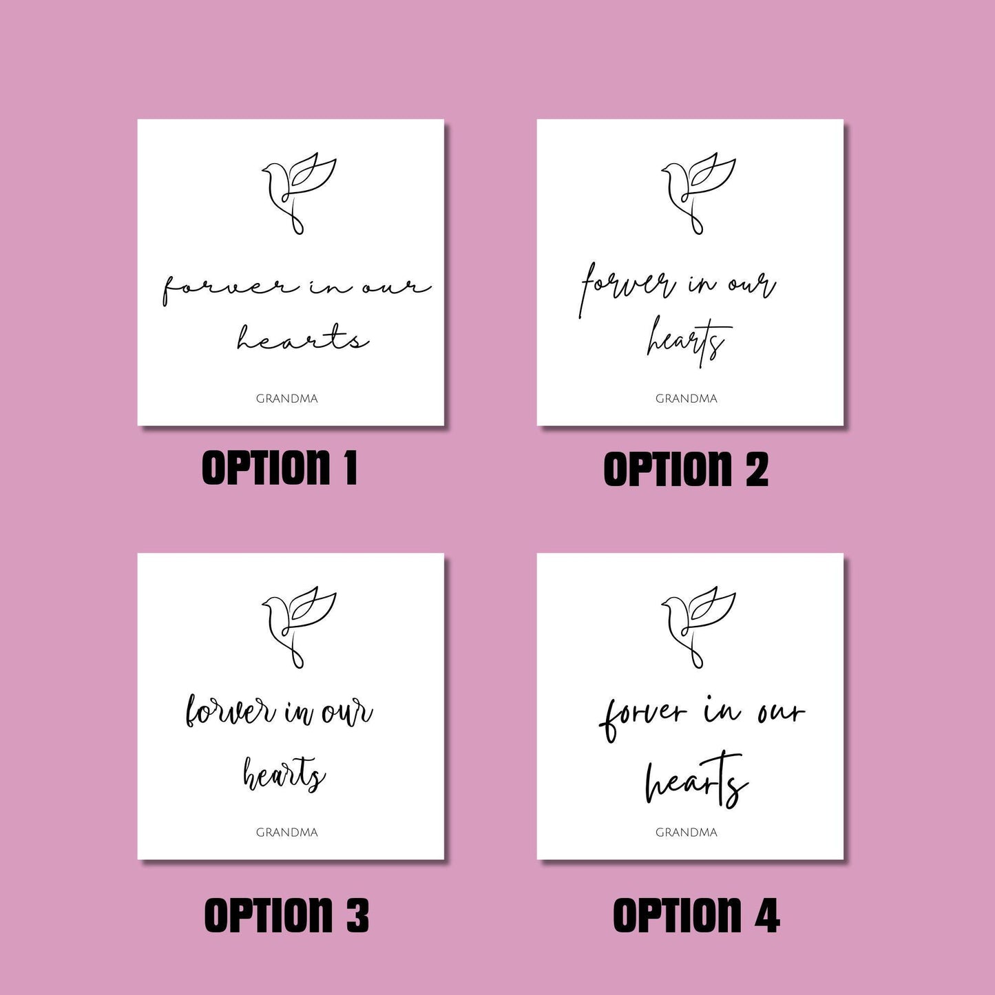 Memorial Stickers – Forever in Our Hearts Dove Labels for Candles